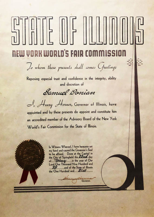 1939 - State of Illinois, New York World's Fair Comission